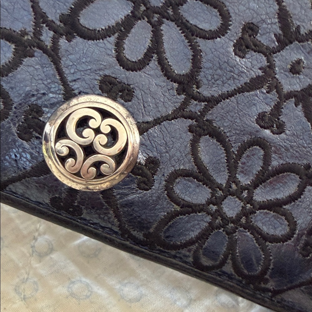 Brighton Black Floral Embossed Shoulder Bag - Picture 7 of 10